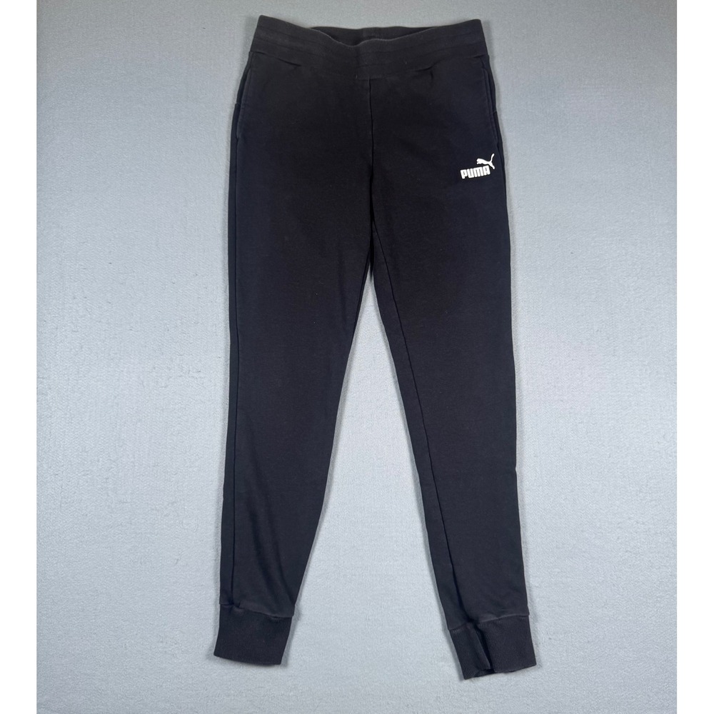 Puma Women Joggers Medium Black Cotton Blend Classic Athleisure 851826-01 Pants